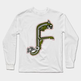 Celtic Cat Letter F Long Sleeve T-Shirt